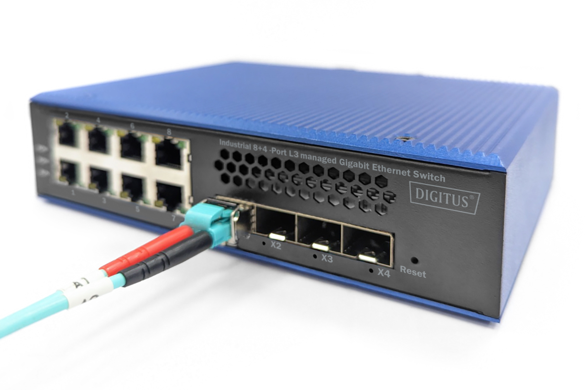 DIGITUS DN-651160 L3 Managed Switch 8x Gigabit Ethernet + 4x SFP+ Schwarz, Blau