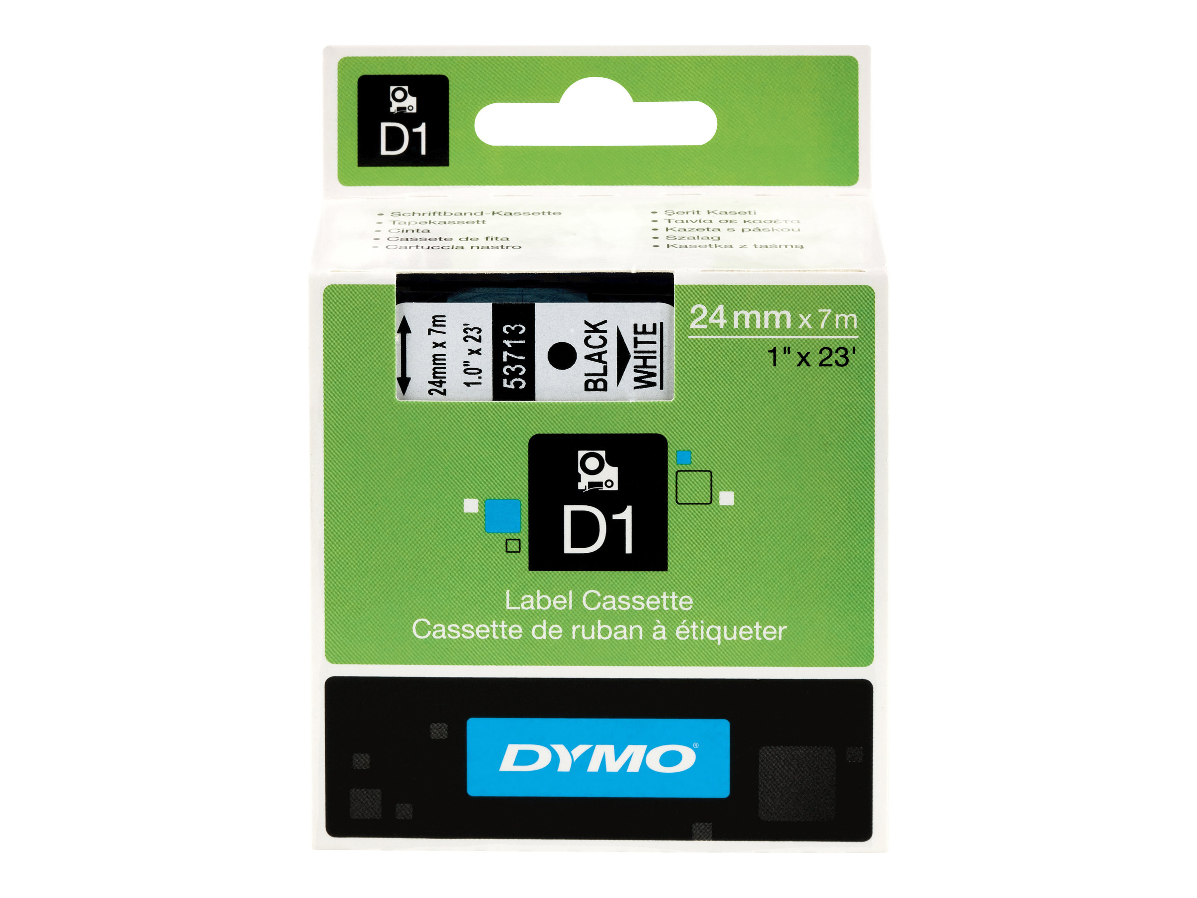 DYMO D1 Etikettenband 2,4 cm x 7 m Schwarz auf Weiß