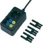Voltcraft Messadapter [ Schutzkontakt-Stecker - Buchse 4 mm, Schutzkontakt-Kupplung] berührungssicher VOLTCRAF