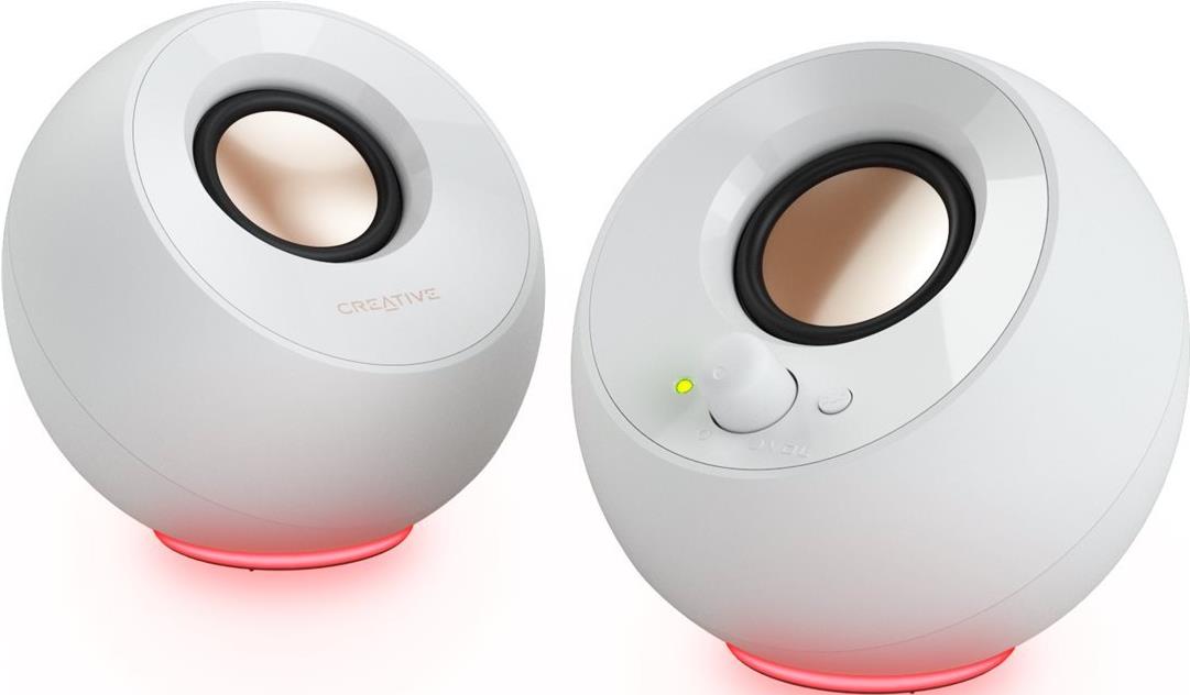 Creative Labs Creative Lautsprecher Pebble SE RGB Stereo weiß - Lautsprecher (51MF1725AA001)