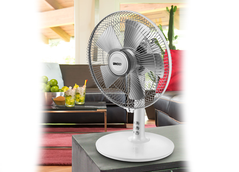 UNOLD Silverline 86810 Tischventilator 25 W Silber/Weiß