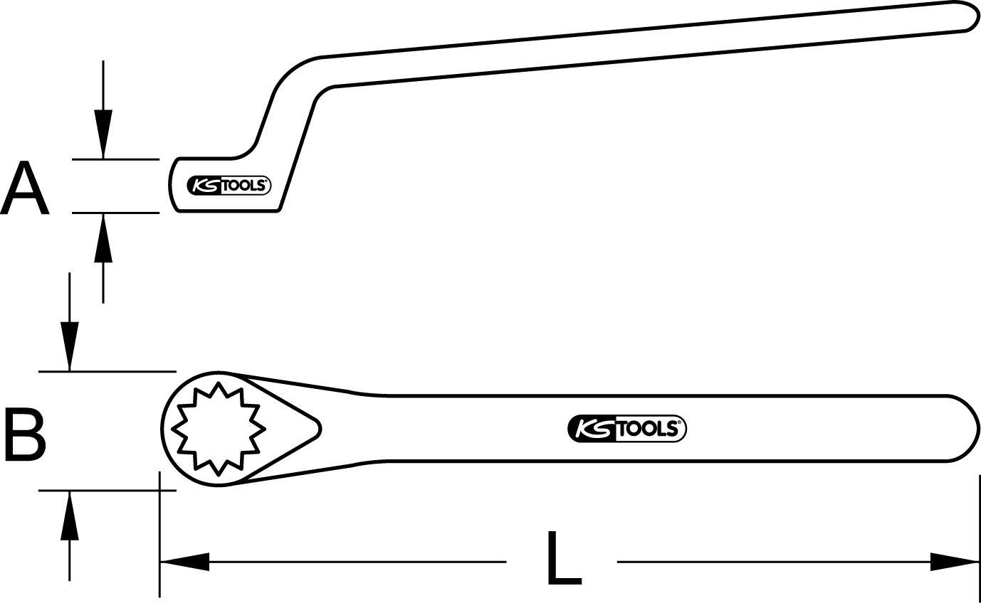 KS TOOLS Isolierter Ringschlüssel, gekröpft, 27mm (117.1327)