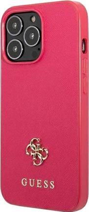 GUESS Hard Cover Saffiano 4G Small Metal Logo Pink, für iPhone 13 Pro, GUHCP13LPS4MF (GUHCP13LPS4MF)
