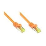 RJ45 Patchkabel mitCat.7 Rohkabel und Rastnasenschutz (RNS®), S/FTP, PiMF, halogenfrei, 600MHz, OFC, orange, 50m, Good Connections® (8070R-500O)
