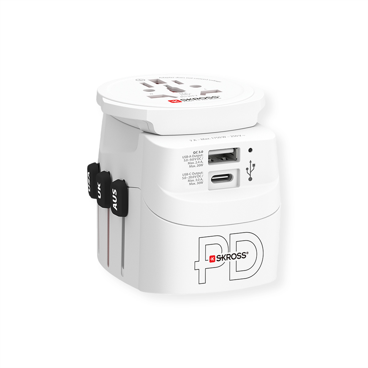 Skross PRO Light USB AC30PD World Reiseladegerät Weiß