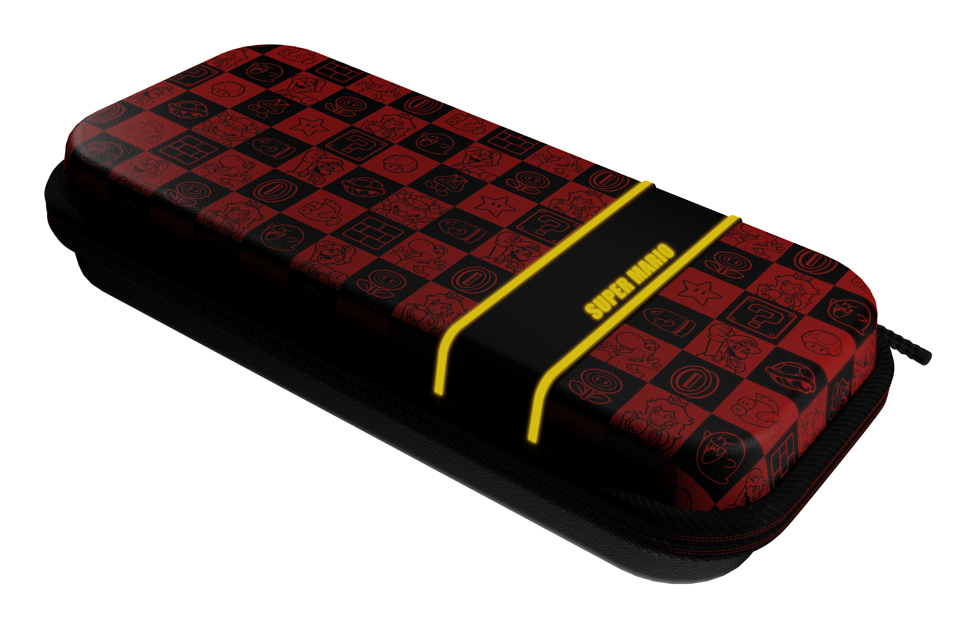 PDP Switch Travel Case Plus Mario Icon Glow in the Dark Schwarz, Rot