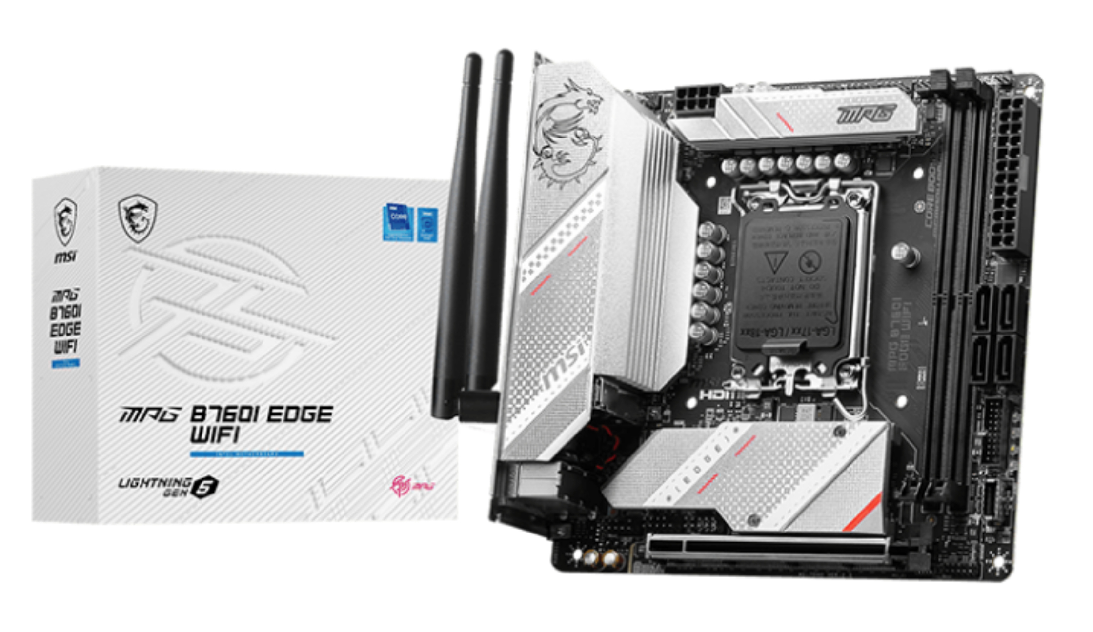 MSI MPG B760I EDGE WIFI Mini-ITX Mainboard LGA1700 DDR5 Schwarz/Silber