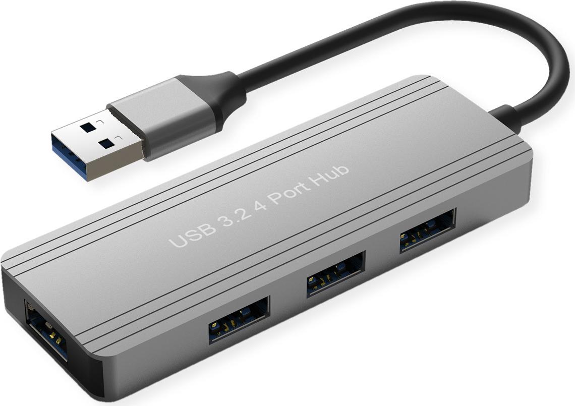 VALUE USB3.2 Gen1 Hub 14.99.50xx USB-Hub – 1× USB-A Stecker – 4× USB-A Buchsen – 5?Gbit/s – Schwarz (14.99.5036)