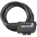 FISCHER Kabel-Fahrradschloss, Länge: 1.200 mm, schwarz Spiralschloss mit 4-fach Zahlenwalze, bis zu 10.000 frei - 1 Stück (85906)