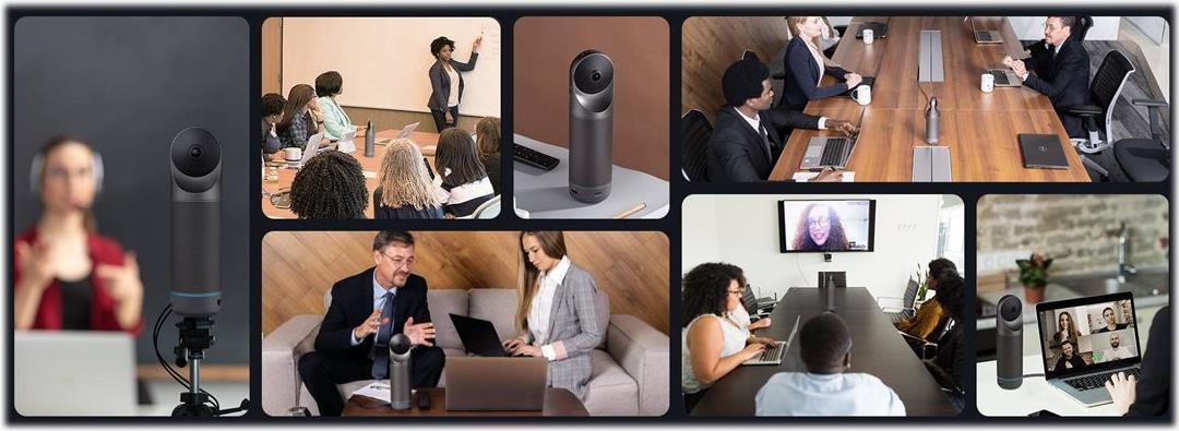Kandao Meeting 360 Pro Videokonferenzkamera Full HD 360° 8 Mikrofone Grau, Schwarz