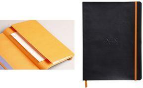 RHODIA Notizbuch RHODIARAMA, DIN B5, liniert, schwarz flexibler Einband, Deckel aus Kunstleder, 80 Blatt, - 1 Stück (117502C)