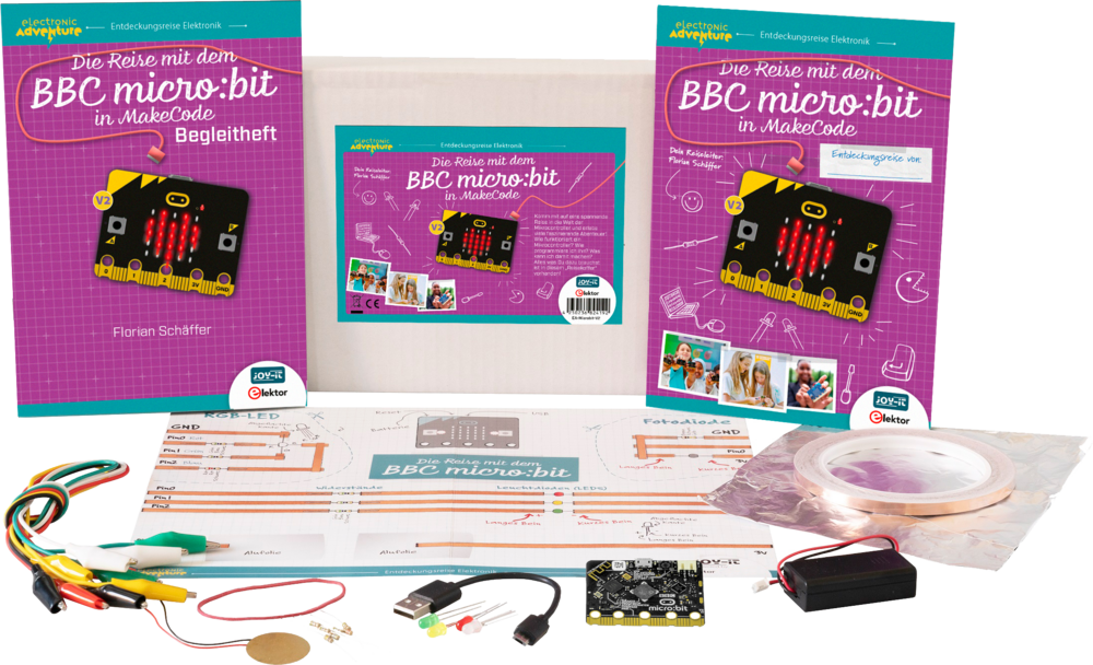 Joy-iT Electronic Adventure Micro:bit V2 Experimentier-Box Programmieren ab 8 Jahren