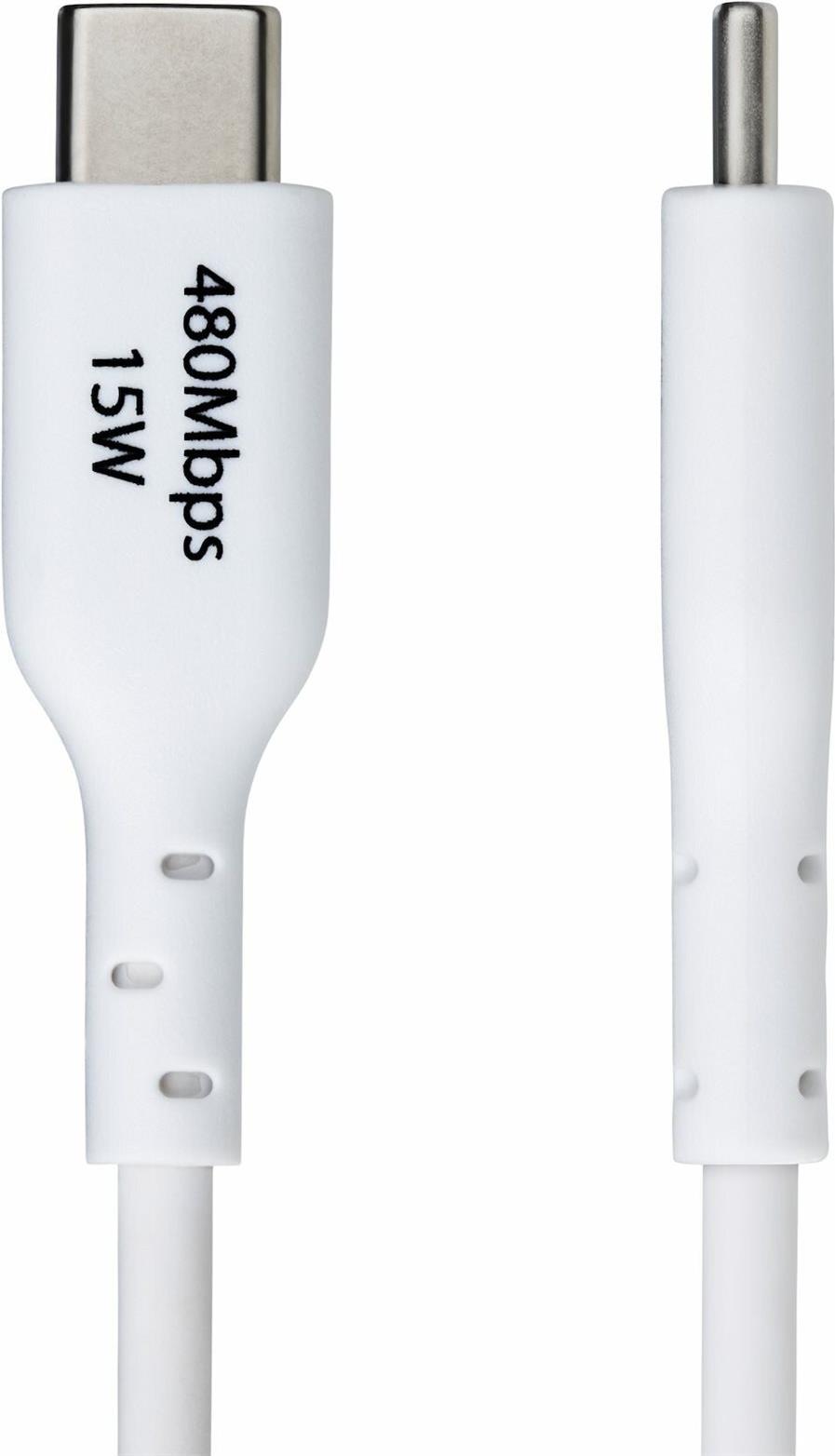 StarTech.com 3ft (1m) White USB-A to USB-C Charging Cable/Cord, M/M (USB2AC1MNCWHE)