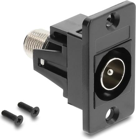 DELOCK Panel Mount IEC Stecker zu F Buchse schwarz (91197)