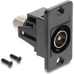DELOCK Panel Mount IEC Stecker zu F Buchse schwarz (91197)