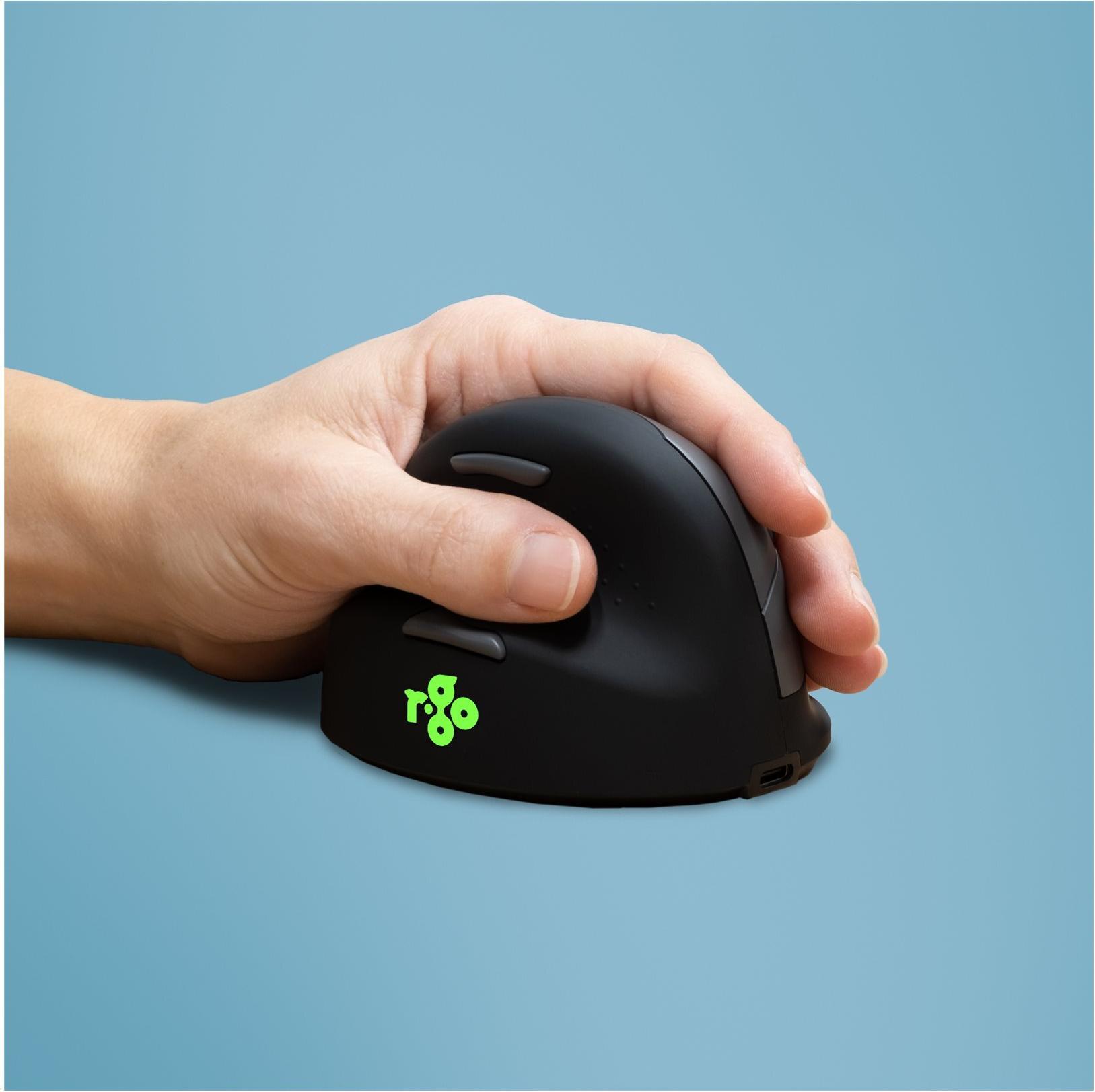 R-Go Tools HE Break Ergonomische Vertikale Maus Linkshänder Medium Bluetooth Schwarz