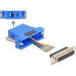 Delock D-Sub 25 Pin Buchse zu RJ12 Montagesatz blau (67100)