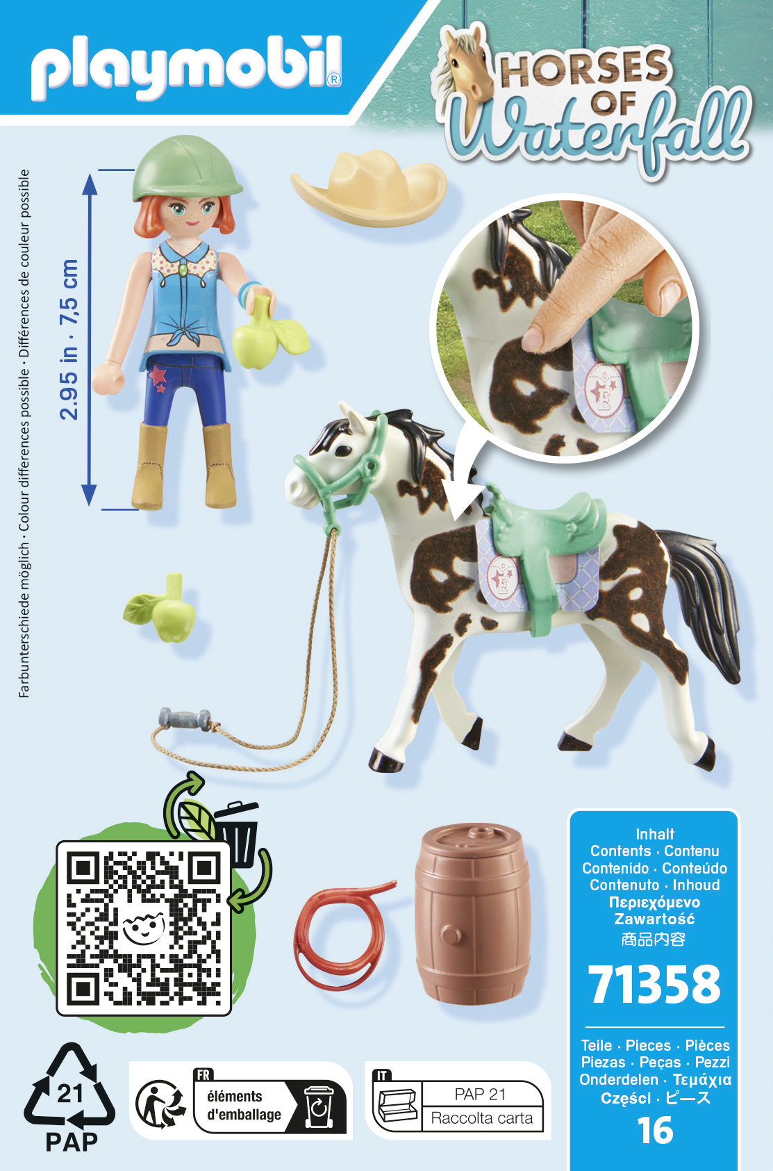 Playmobil Horses of Waterfall Ellie & Sawdust mit Westernübung Mehrfarbig