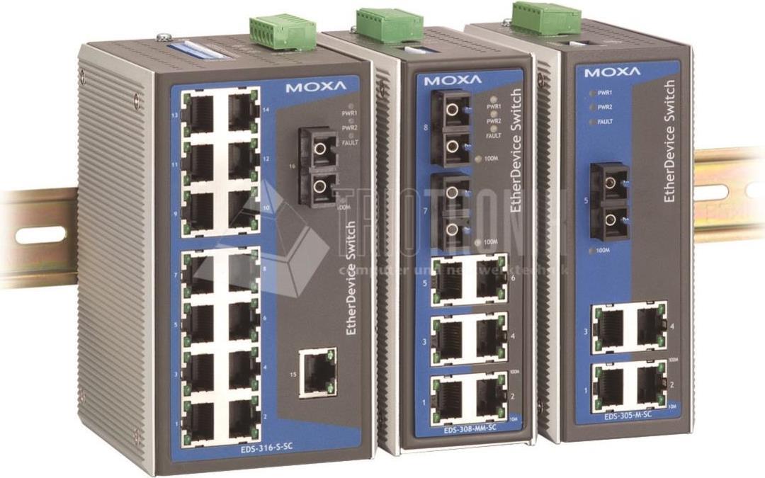 Moxa EDS-305 Unmanaged Industrial Ethernet Switch, 5 x RJ-45 10/100
