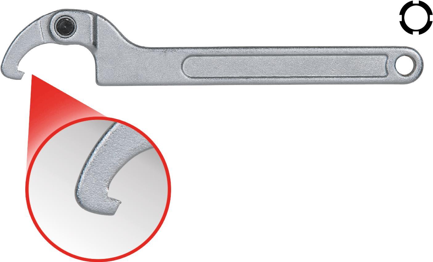 KS TOOLS Gelenk-Hakenschlüssel mit Nase, 120-180 mm (517.1320)