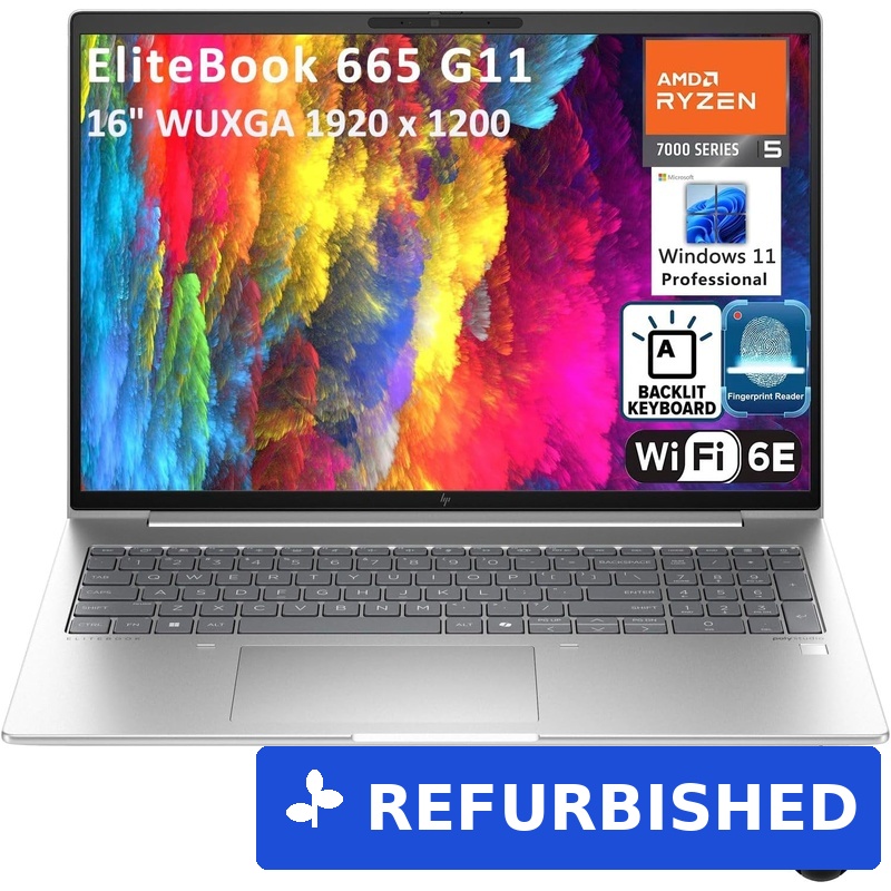 HP EliteBook 665 16 G11 Notebook – 16 Zoll WUXGA, AMD Ryzen 7 7735U, 16GB RAM, 512GB SSD, Windows 11 Pro (geöffnet)