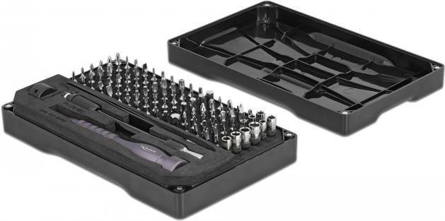Delock - Präzisions-Schraubendrehergriff mit Bit- und Stecknuss-Set - 106 Stücke - in Koffer