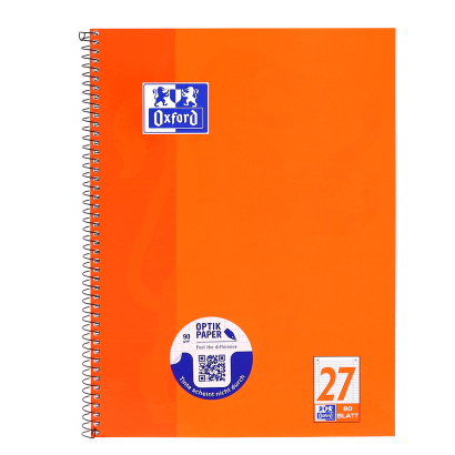 Oxford Collegeblock A4+ liniert 80 Blatt 90 g/m² Orange