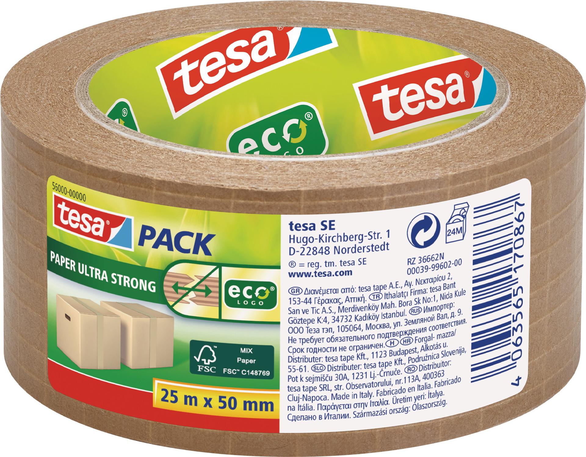 tesa tesapack Papier Ultra Strong Packband 50 mm x 25 m Braun