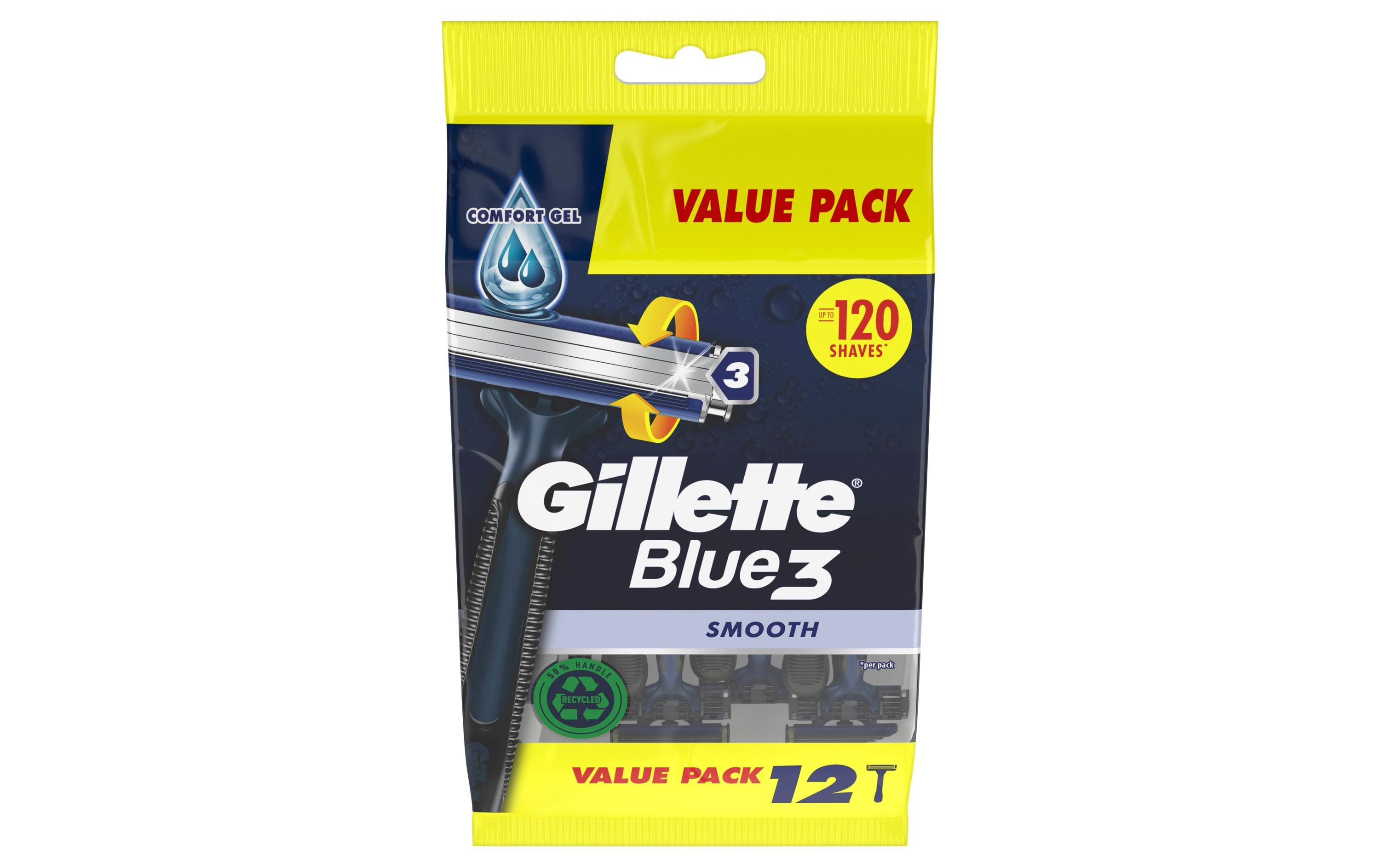 Gillette Blue 3 Smooth 12 Einwegrasierer Schwarz