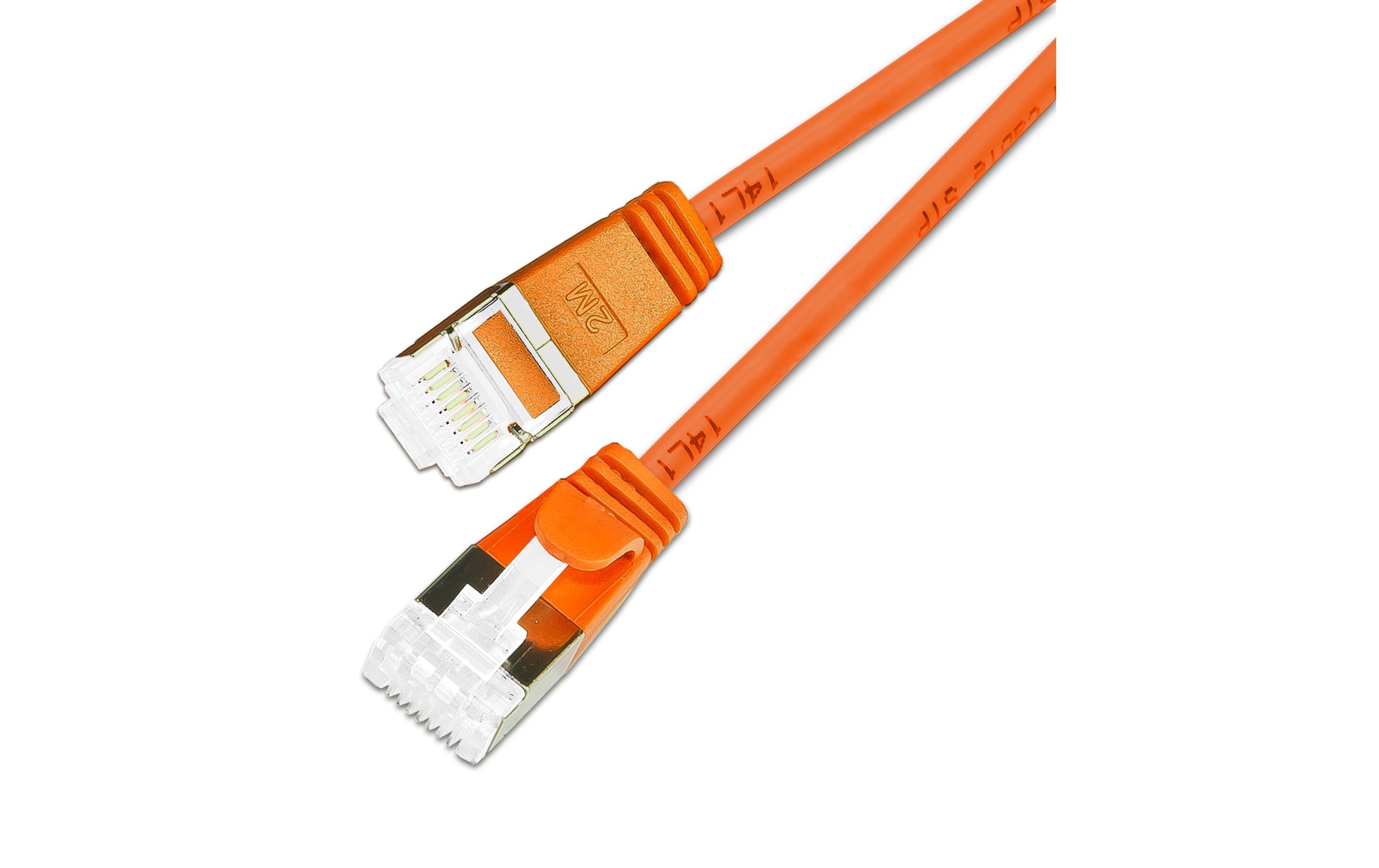 Wirewin SLIM Cat6A Patchkabel U/FTP 1m 10 Gbit/s RJ-45 LSZH Orange – 90er Pack