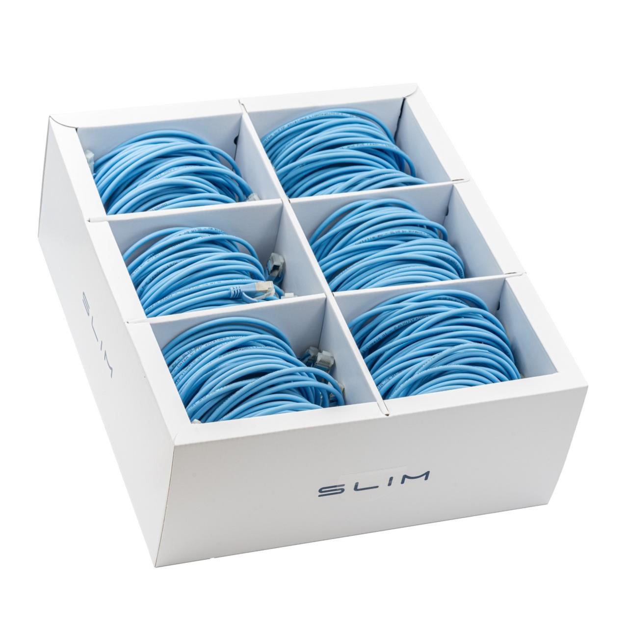 Wirewin Slim KAT6A Light Patchkabel U/FTP 1 m RJ-45 10 Gbit/s LSZH Blau 90 Stück