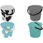 keeeper Deco-Putzeimer ilvie "polygon", rund, 10 Liter Farbe: crystal-grey-transparent, mit Aufdruck, Material: PP, - 1 Stück (1260082721700)