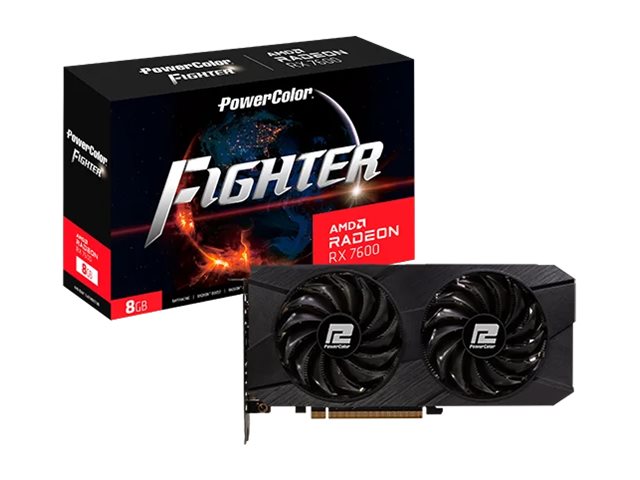 PowerColor Fighter Radeon RX 7600 Grafikkarte 8 GB GDDR6 HDMI 3x DisplayPort Schwarz