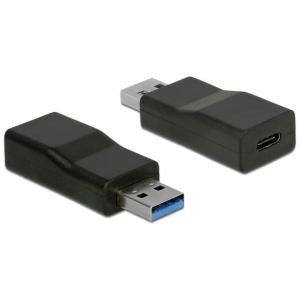 Delock Konverter USB 3.1 Gen 2 Typ-A Stecker > USB Type-C™ Buchse Aktiv schwarz (65696)