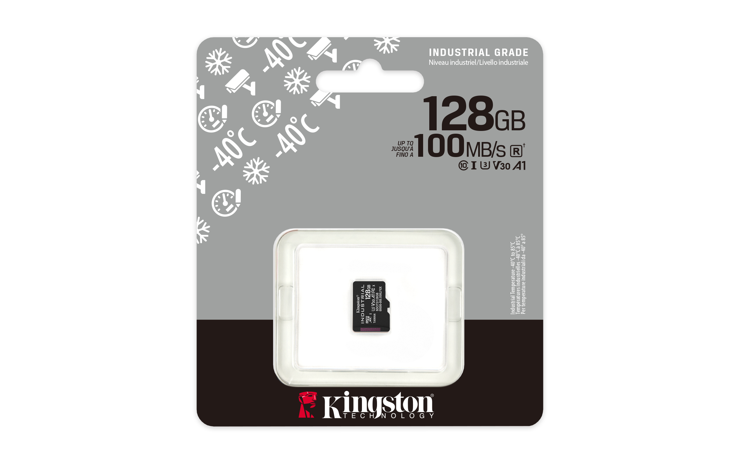 Kingston Industrial microSDXC UHS-I 128 GB Speicherkarte Class 10 U3 V30 A1 Schwarz