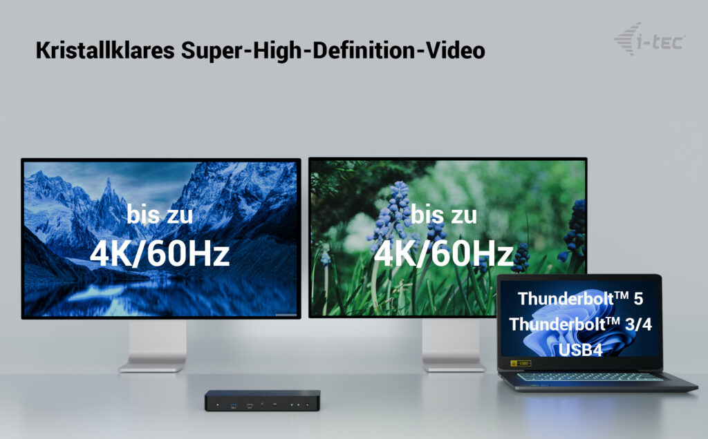 i-tec Thunderbolt 4 Dual Display Dockingstation Power Delivery 90W Schwarz