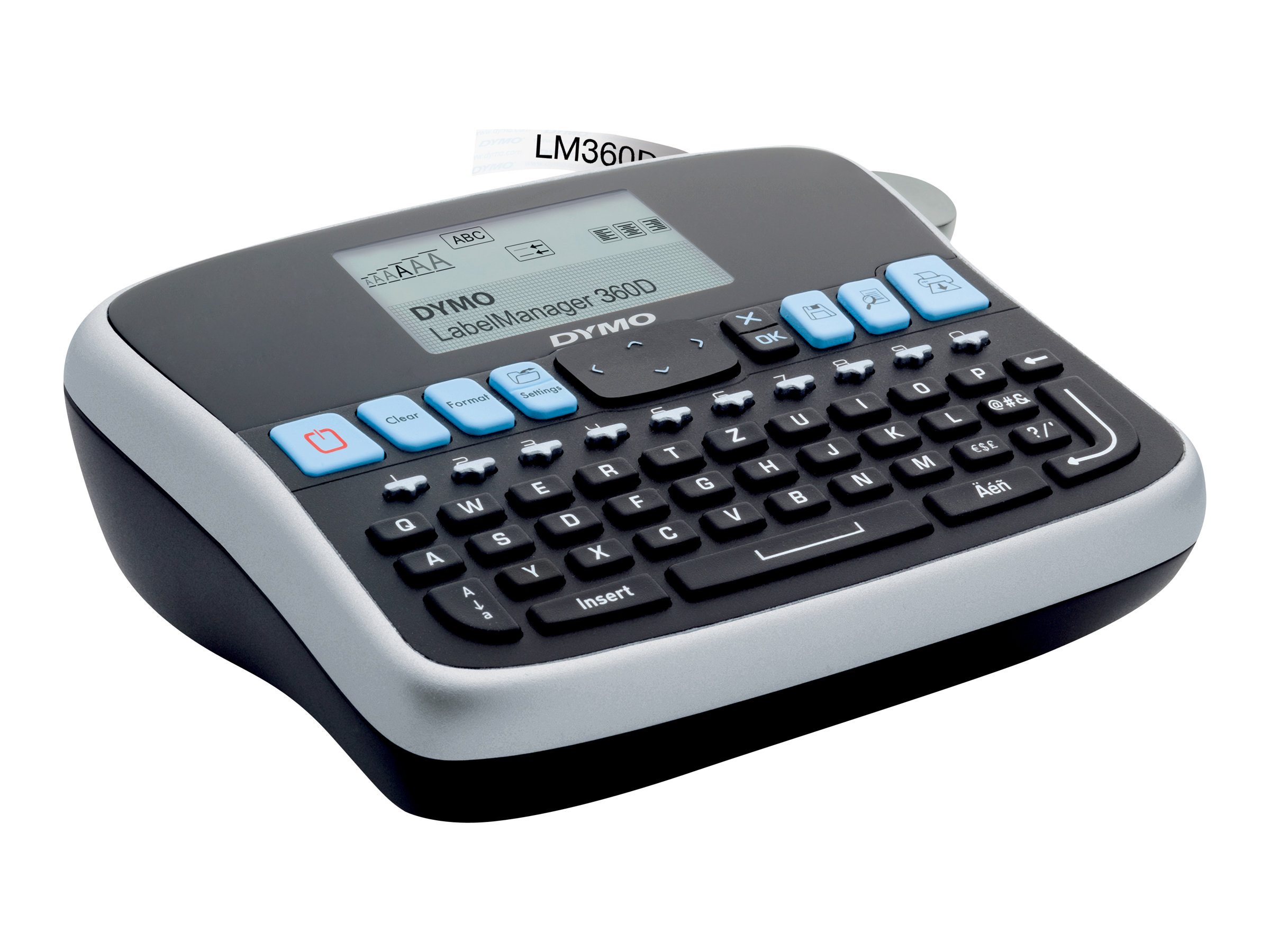 DYMO LabelManager 360D Beschriftungsgerät QWERTZ Thermotransfer 19 mm Schwarz/Silber