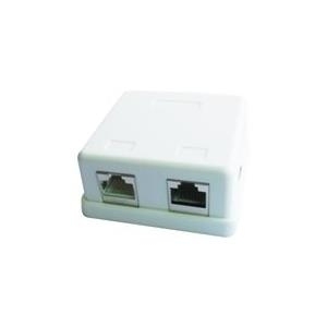 Gembird single jack surface mount box 2xRJ45 cat.5 half-shielded keystone, white (NCAC-HS-SMB2)