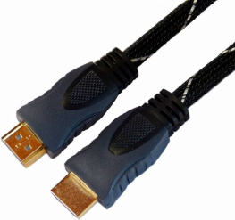 Brackton Ultra HD 4K 3D Professional mit Ethernet HDMI 2.0a Kabel 15m St/St 4K 3D HD 2160p, vergoldete Kontakte, dreifach geschirmt, 100% Kupfer, Kabeldicke 7.5mm, 2 Ferrite, Nylongeflecht schwarz/silber. (HDE-BKR-1500.BS)