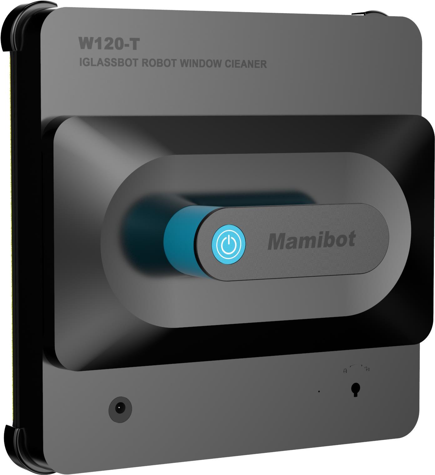 Mamibot Fensterputzroboter W120-T (schwarz und blau) - Ansaugung - Gerahmte Fenster - Schwarz - Blau - Kunststoff - 75 dB - 6 m (W120-T black)