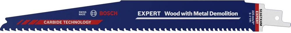 Bosch Accessories 2608900399 EXPERT ‘Wood with Metal Demolition’ S 1167 XHM Säbelsägeblatt, 3 Stück Sägeblatt-Länge 225 mm 3 St.
