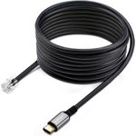 StarTech.com USB-C to RJ9 Adapter for Office Phone Handset or Wired/Wireless Headset, Use Existing Landline Hardware, 6ft/1.8m, For Laptop/Desktop Computer/Mobile (UR9-HEADSET-ADAPTER)