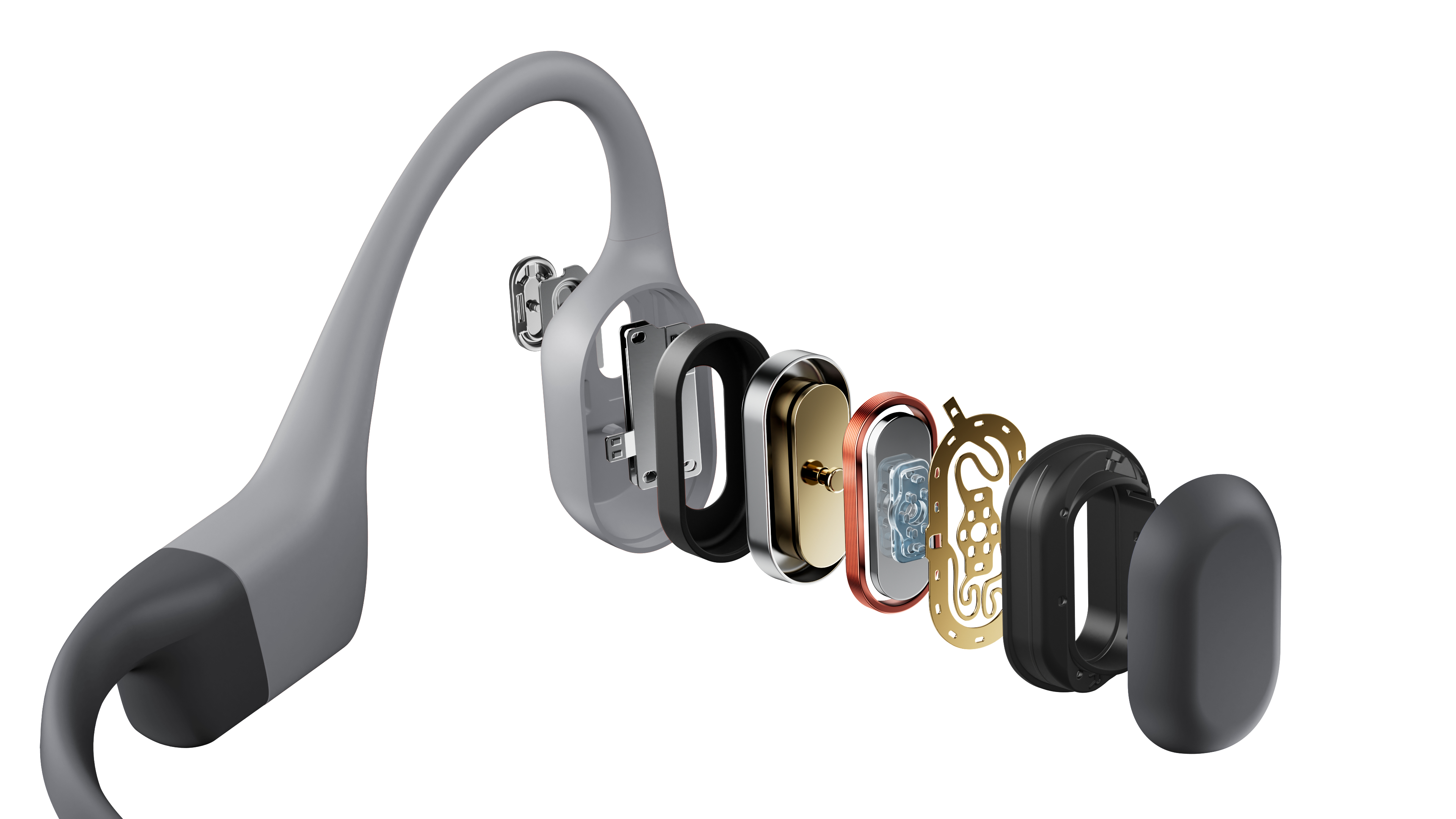 Shokz OpenSwim Pro Bluetooth Kopfhörer Offene Ohren Knochenschall Grau