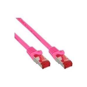 InLine® Patchkabel, S/FTP (PiMf), Cat.6, pink, 0,25m (76422M)