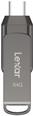 Lexar 2-in-1 Flash Drive | JumpDrive Dual Drive D400 | 64 GB | USB 3.1 | Pilkas (LJDD400064G-BNQNG)