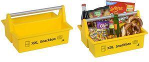 allit Tragekasten McPlus Carry "XXL Snackbox", gelb ergonomischer Bügelgriff aus Aluminium, 2 große Fächer, - 1 Stück (8500901010)