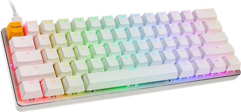 Glorious PC Gaming Race GMMK Tastatur USB QWERTY US International Silber - Weiß (GLO-GMMK-COM-BRN-W)