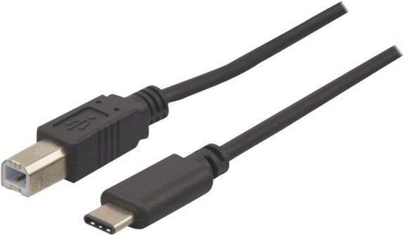 USB 2.0 Kabel, USB St. C / USB St. B, schwarz, 1,0 m Kabel USB Type-C 2.0 Stecker > USB 2.0 B Stecker 1,0 m (150304)
