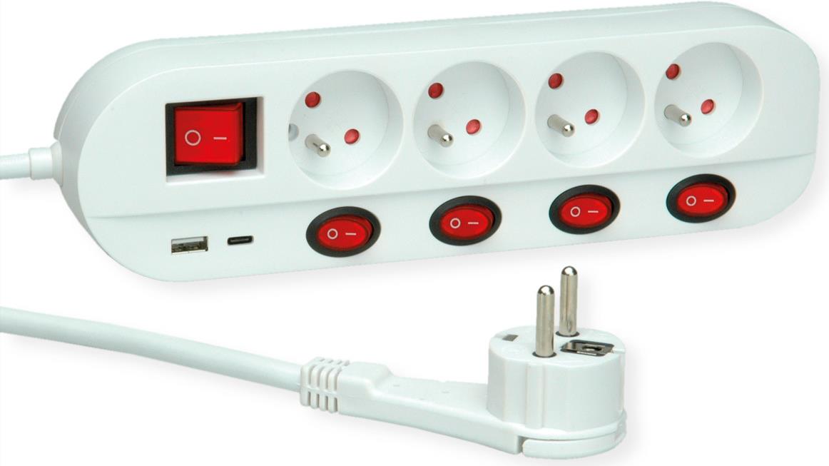 ROLINE Steckdosenleiste 4x UTE einzeln schaltbar 1.5m (19.07.2346)