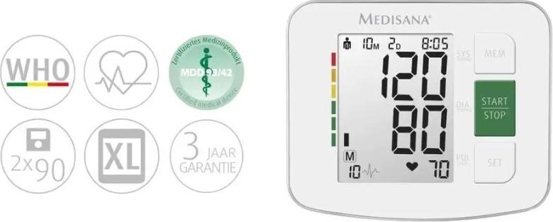 MEDISANA BU 512 Oberarm-Blutdruckmessgerät Grau
